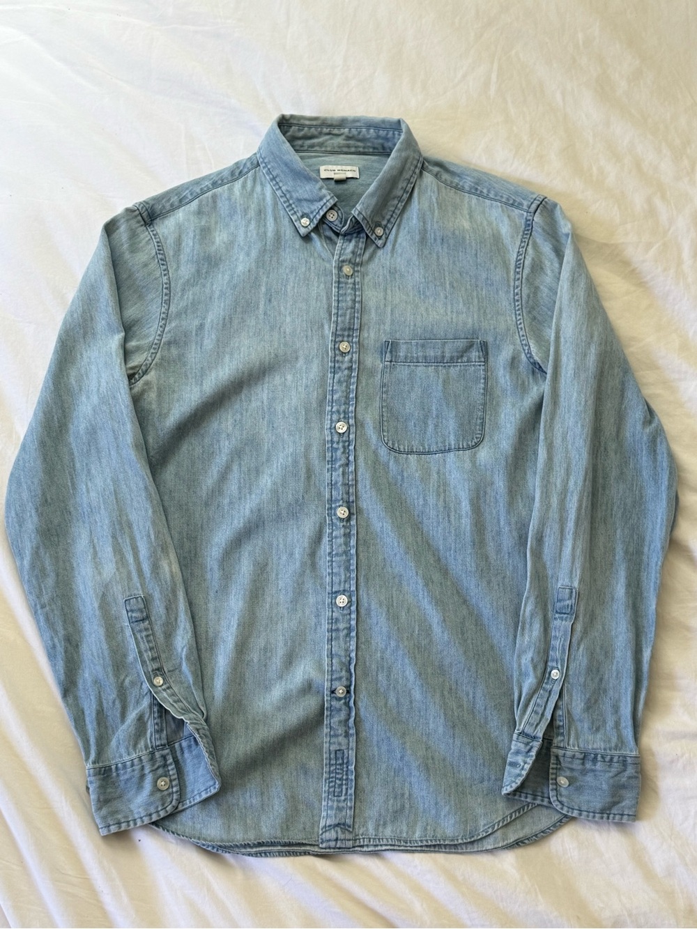 Club Monaco Light Blue Denim Button-Down Shirt
